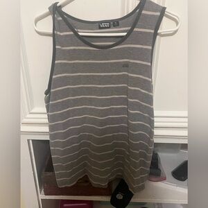 Vans Gray and White Striped Tank Top